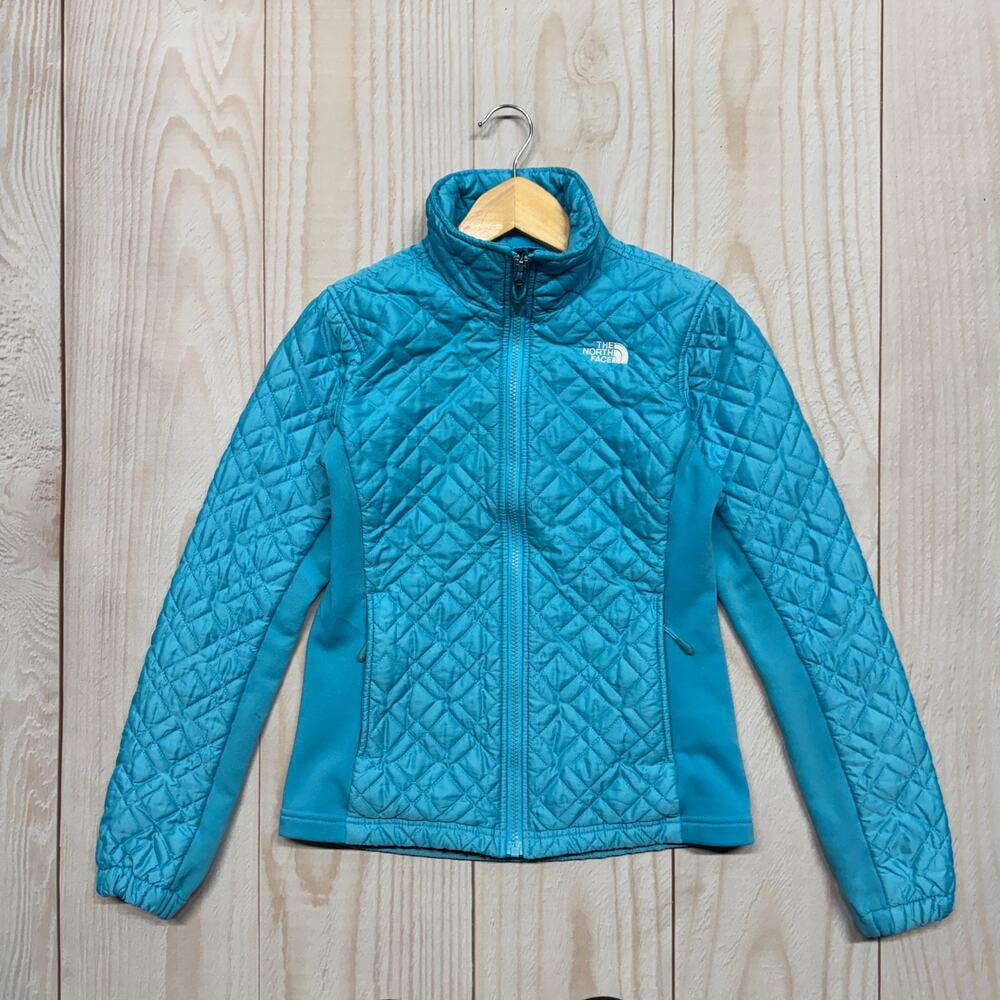 The North Face Quilted Lightweight Jacket Womens Size XS Full Zip Turquoise